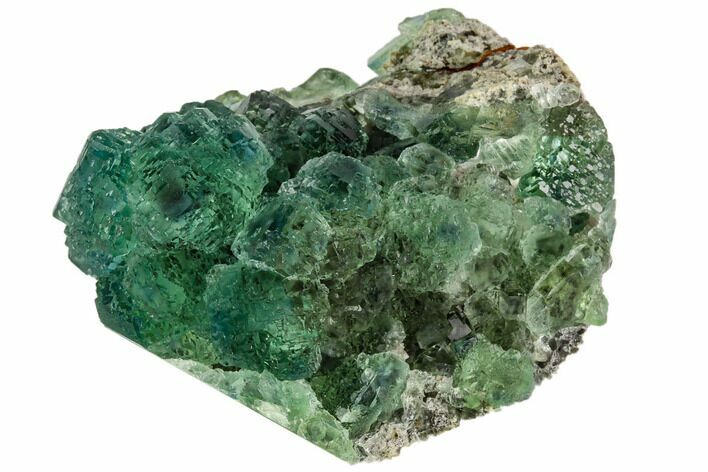 Stepped Green Fluorite Crystal Cluster - Fluorescent #112620